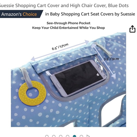 Suessie Shopping Cart Cover and High Chair Cover Blue Dots multi purpose baby - Picture 2 of 6